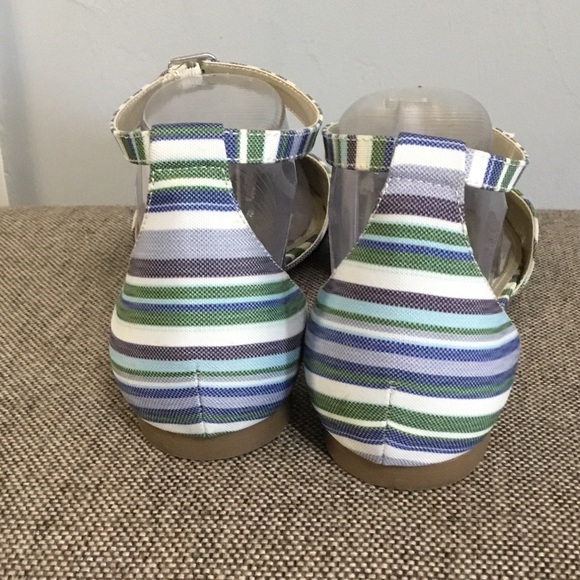a.n.a. Anna Darell blue, white & green striped flats, size 11M - Picture 6 of 12